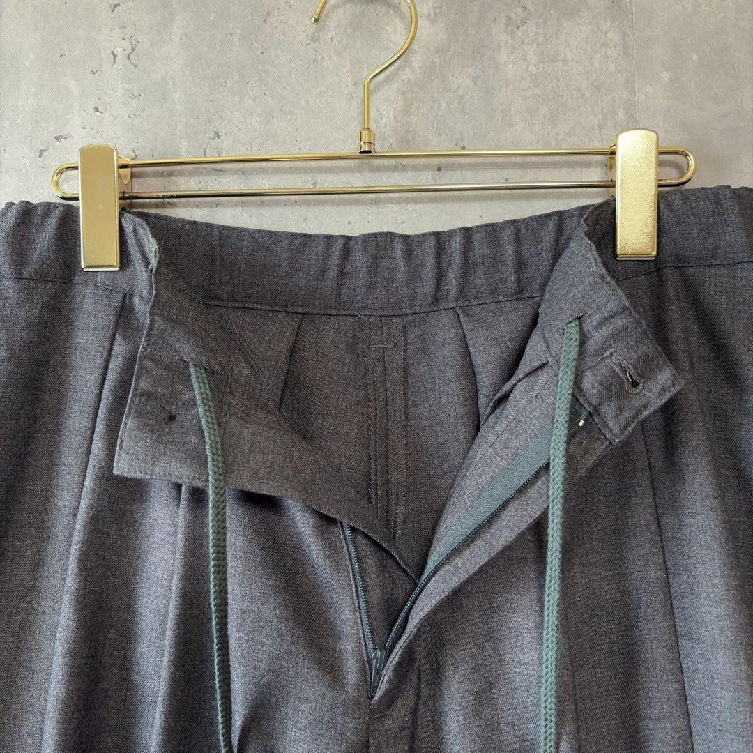 美品　フラボア　FRAPBOIS ウールライクパンツ タックワイドパンツ