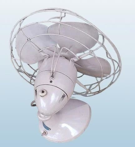 ジャンク品40cm レトロ ホワイト 卓上扇風機 4枚羽 M-6032入手困難品