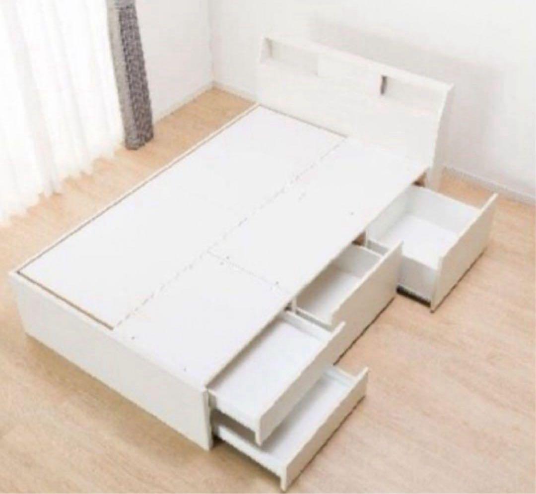 ニトリ　ダブルサイズ　ベッドフレーム　大容量収納　コンセント　指定地域送料無料