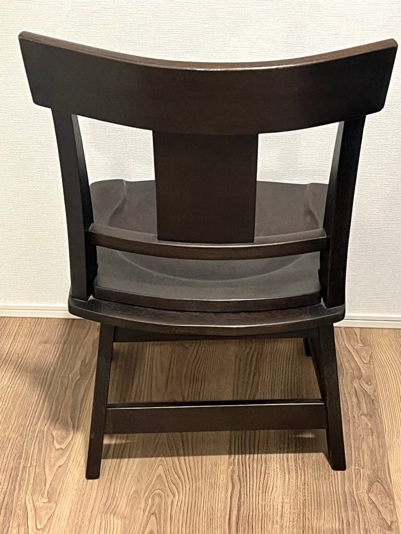 国産ナラ材無垢 回転ダイニングチェア 木製 ダークブラウン 曲木 シンプル