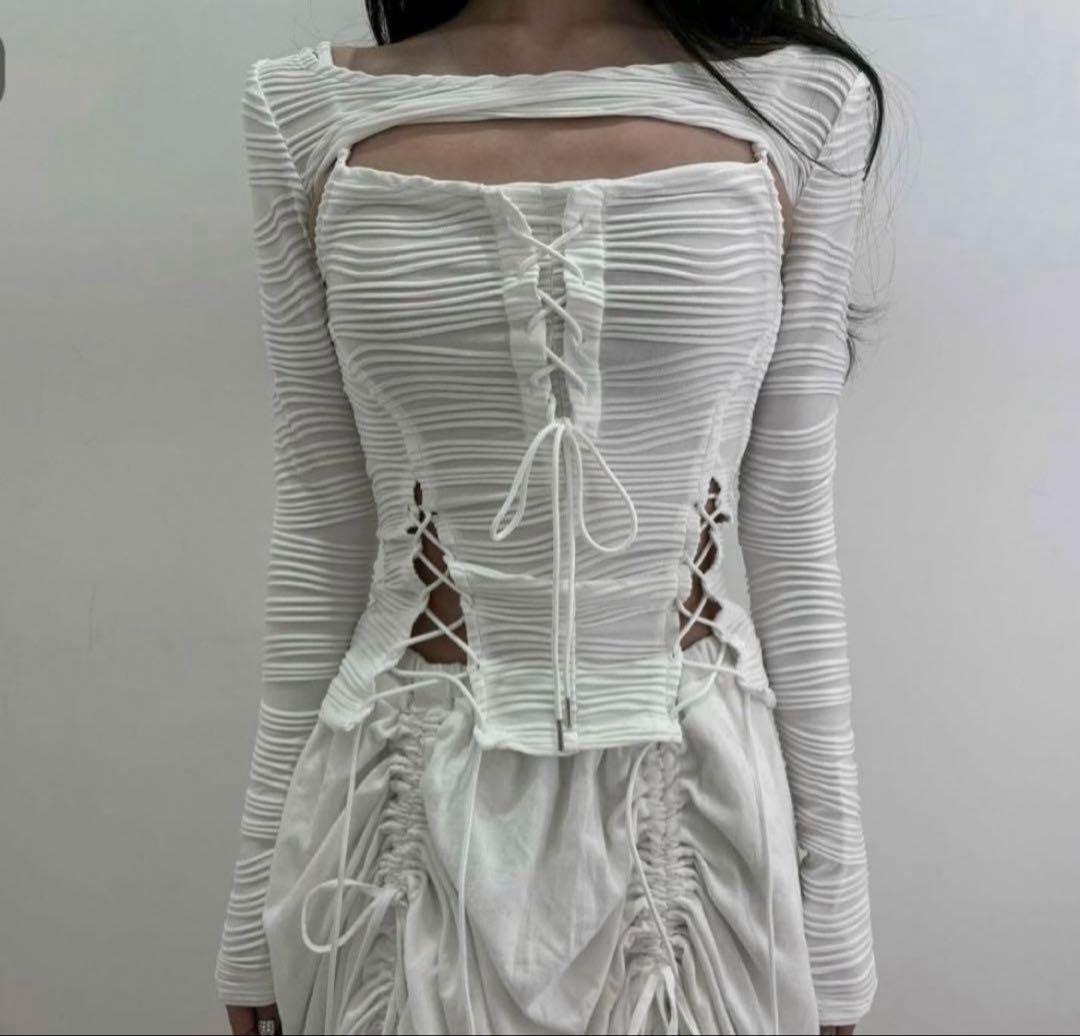 トップス meltthelady lace up layered corset