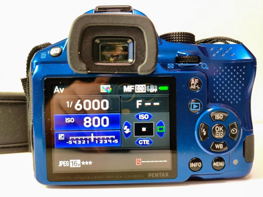 【H2さん専用出品】【黒死病対策】【内臓電池交換】PENTAX K-30青