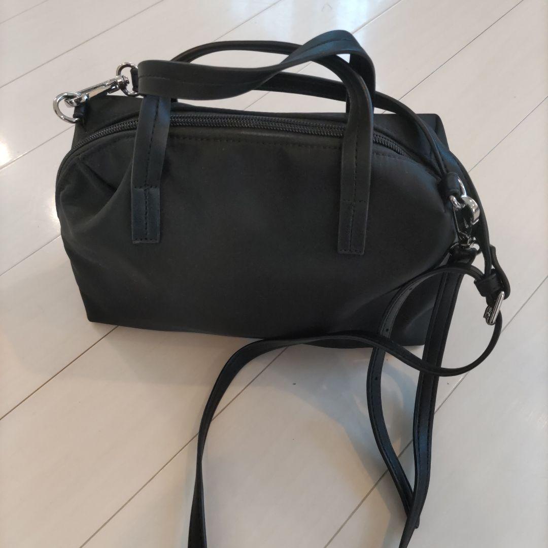 【a-jolie-アジョリー】パール装飾 ハンドバッグ 黒　ショルダーベルト付き