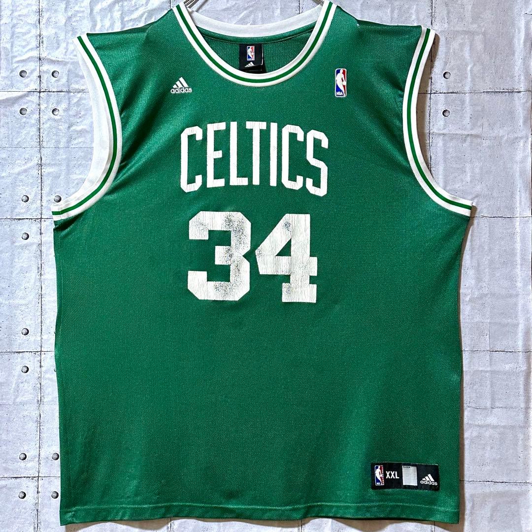 古着 アディダス タンクトップ 刺繍 NBA セルティックス 2XL 緑 激レア