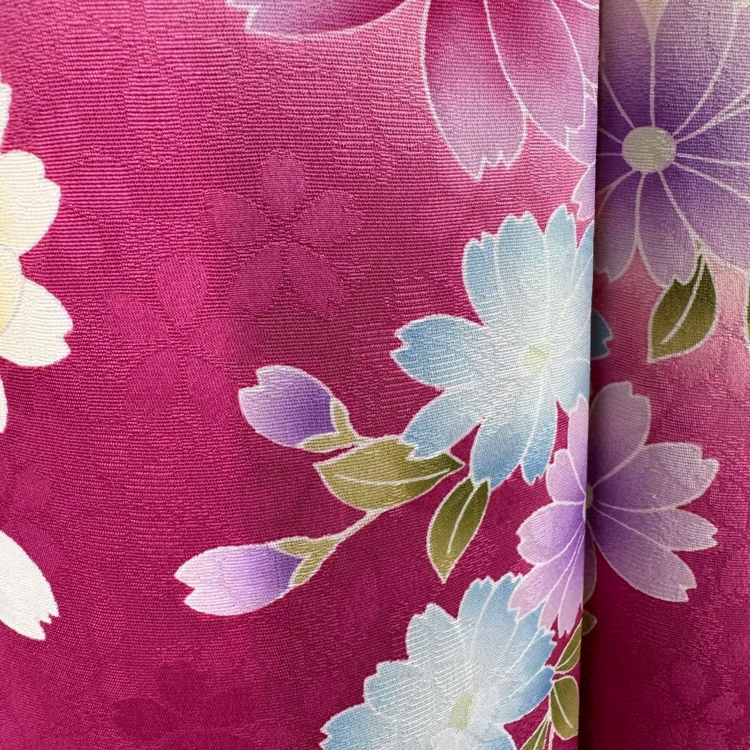 京都きもの友禅　豪華振袖8点フルセット　正絹 　成人式　お正月　パーティ　白地