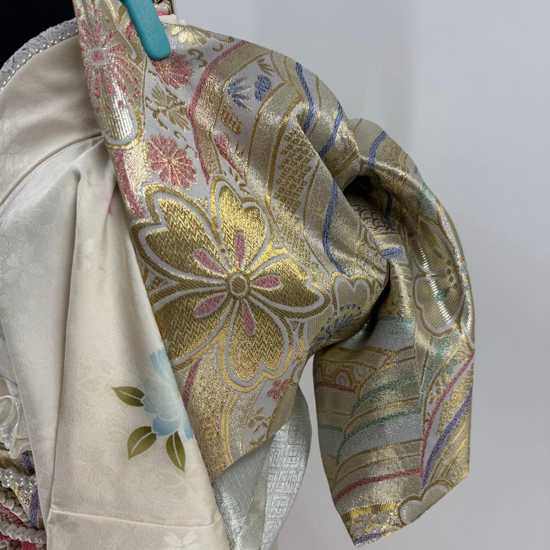 京都きもの友禅　豪華振袖8点フルセット　正絹 　成人式　お正月　パーティ　白地