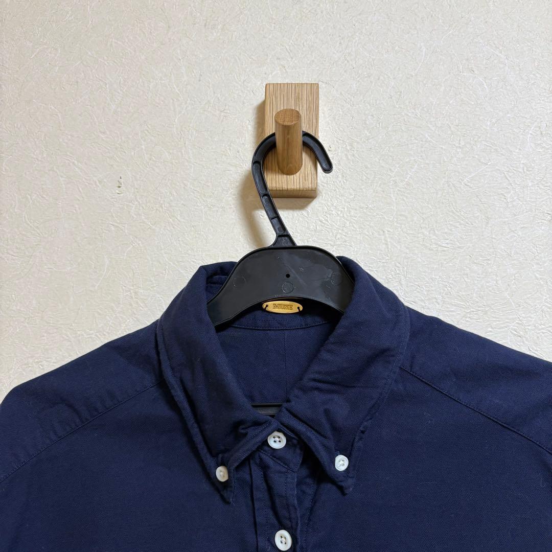 MUSE OXFORD BD長袖シャツ ネイビー ボタンダウン オックスフォード