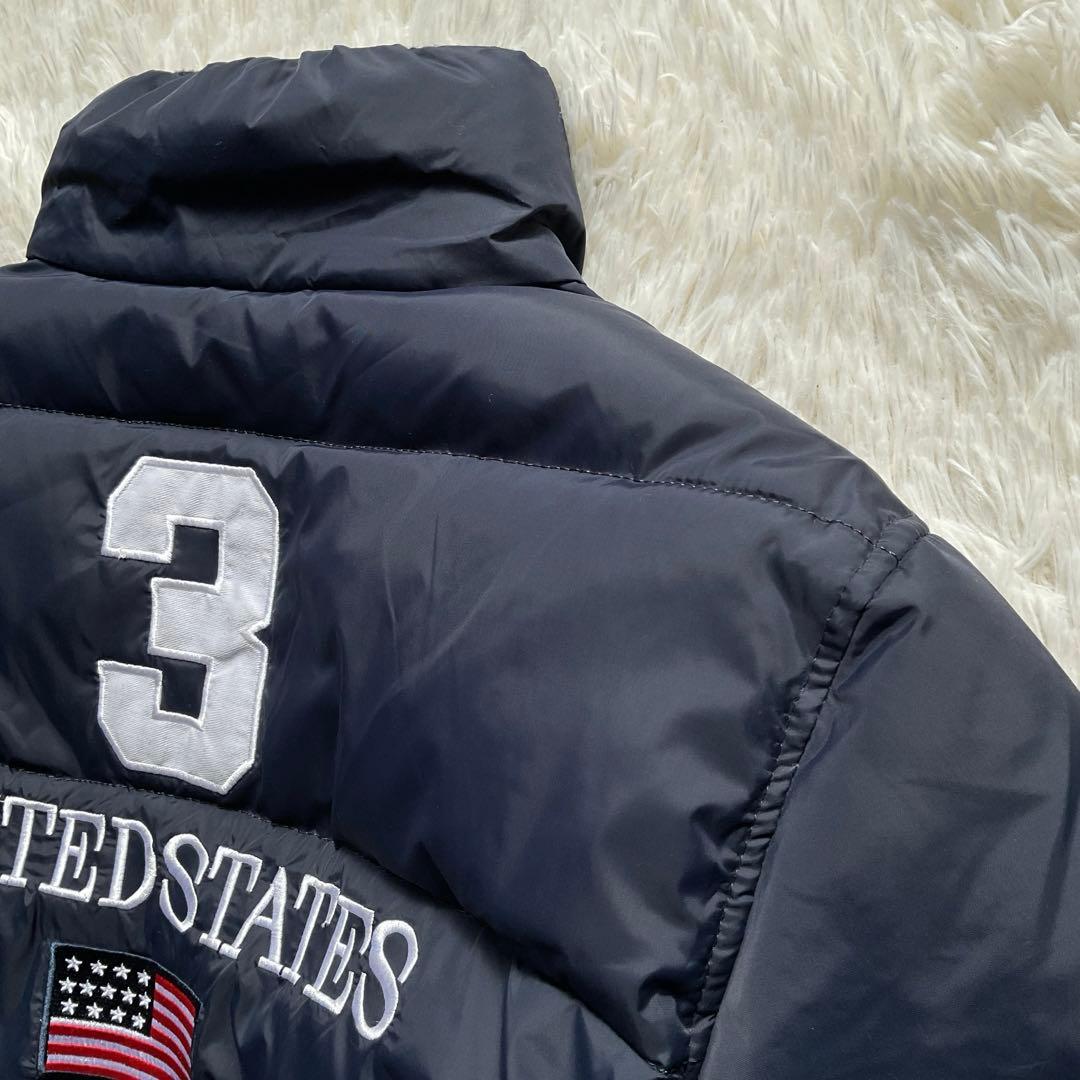 希少✨90's ポロラルフローレン　ポニー　イギリス国旗　ダウンジャケット　紺色