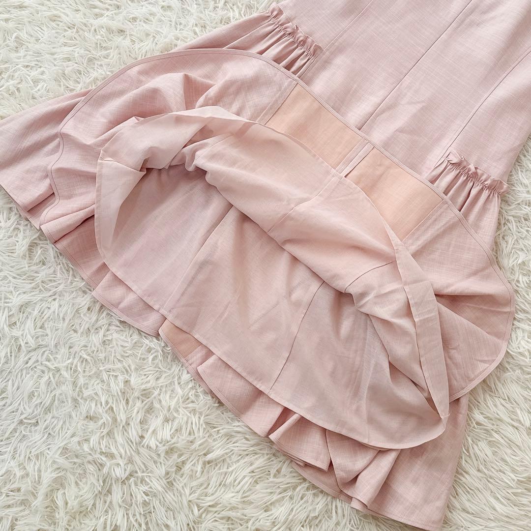 美品 アディアム✨フォクシー ルーシュドドレス ワンピース フリル ギャザー S