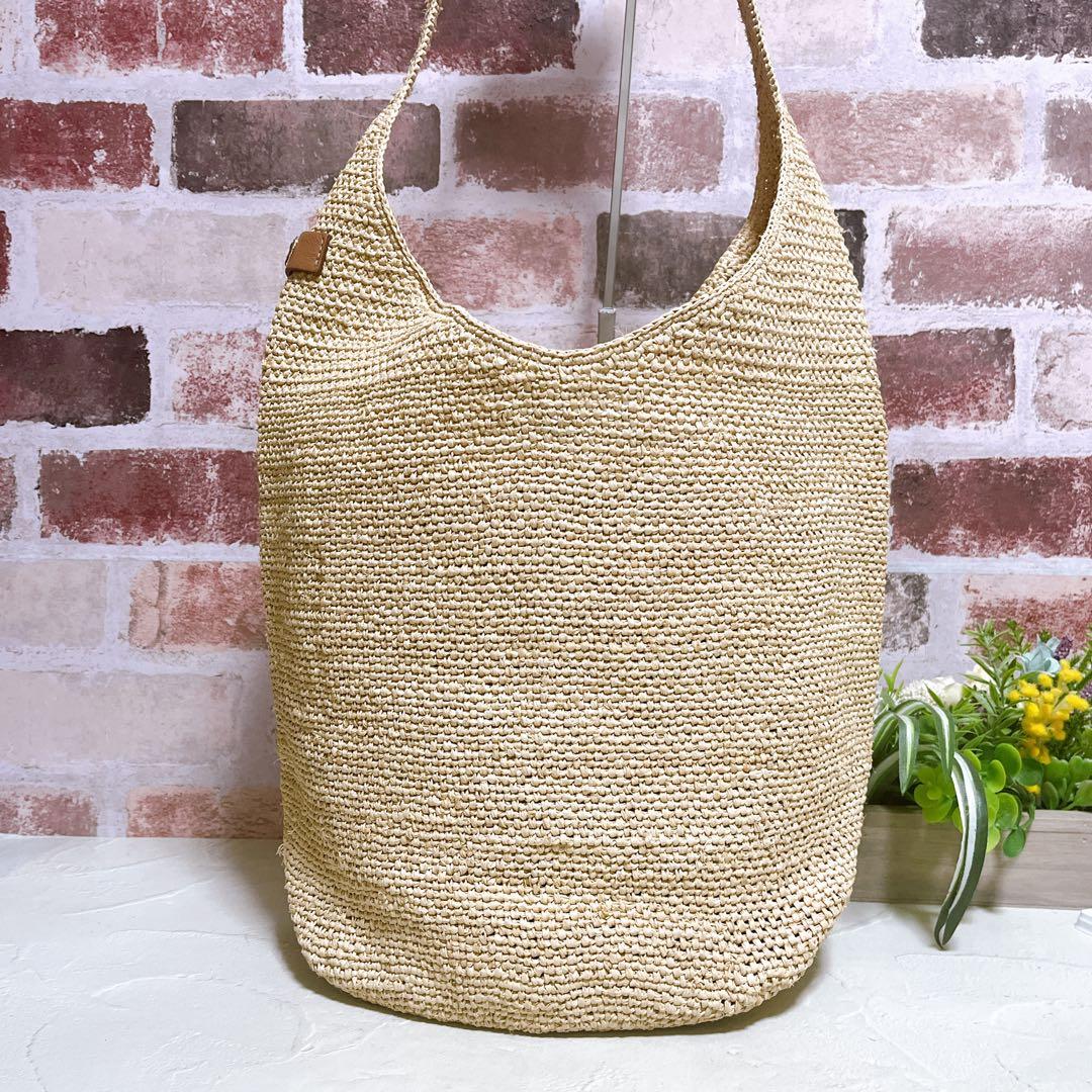 極美品【ヘレンカミンスキー】かごバッグ ラフィア編み トートバッグ バケツ