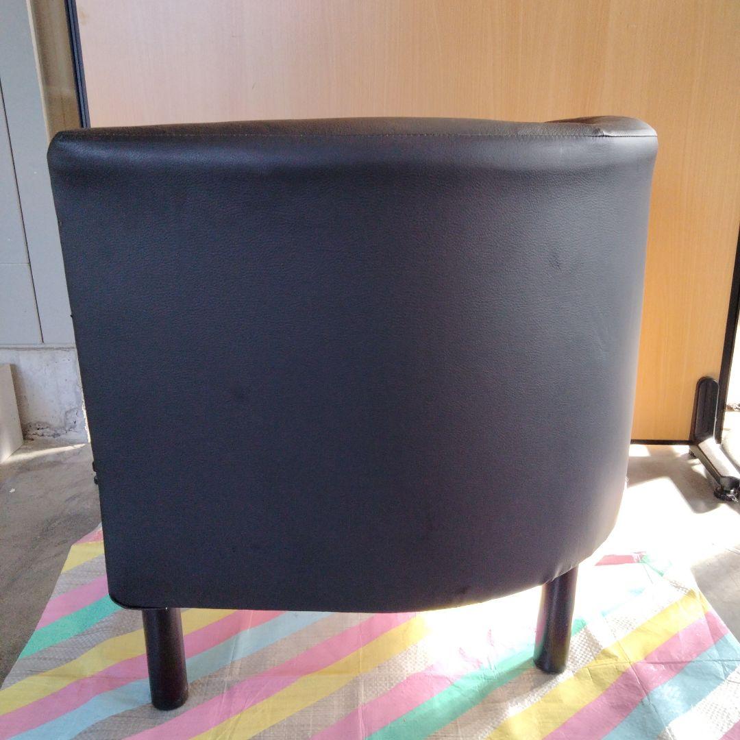 10 IKEA　合皮レザー　アームチェア　1人掛けソファ