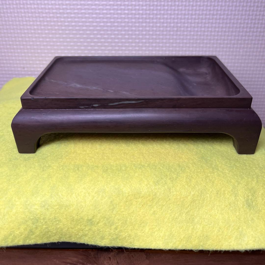 ⭕️赤間硯　紫金石模様　古硯　四つ脚　眞丁寧仕上げ　赤間関　赤盛堂作　精巧仕上げ