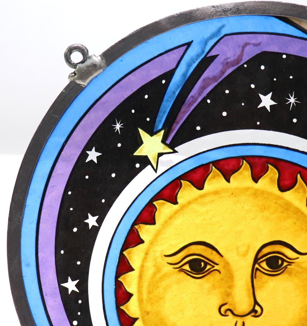 太陽&月&星 ヴィンテージ ステンドグラス 中世 ヨーロッパ 初期作品 レア