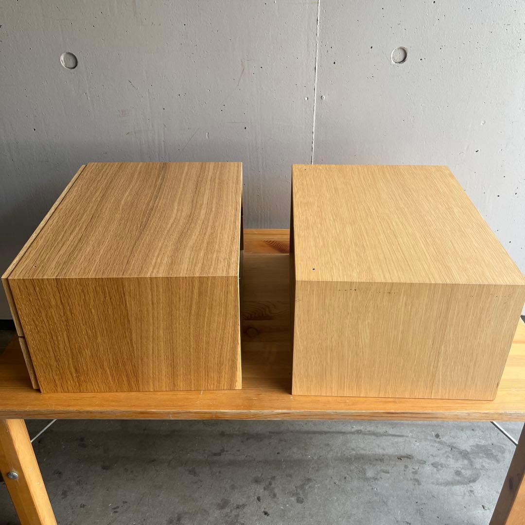 美品・廃盤希少★無印 スタッキングチェスト・オーク材・ハーフ・オープンと引出２段