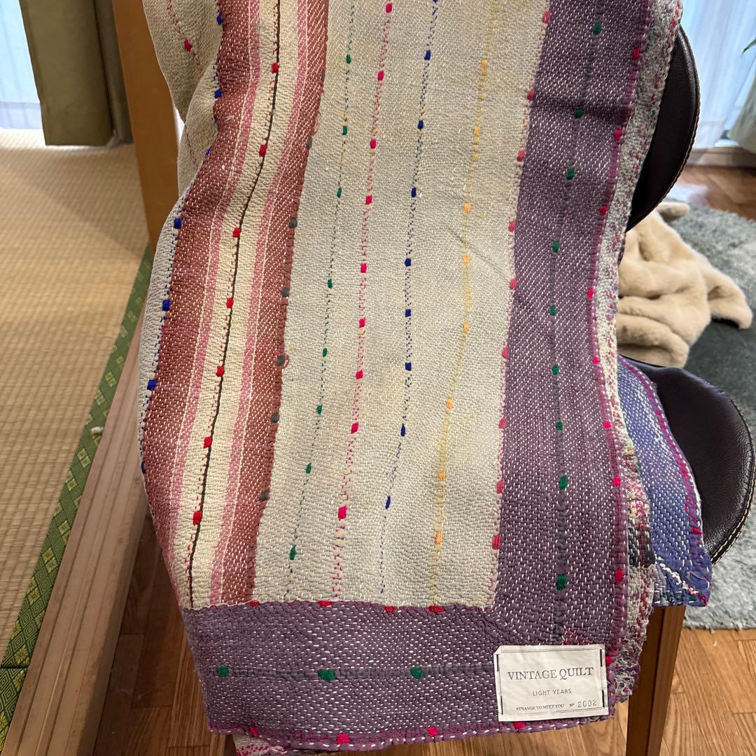 VINTAGE QUILT ヴィンテージラリーキルト　カンタキルト紫ベージュ系