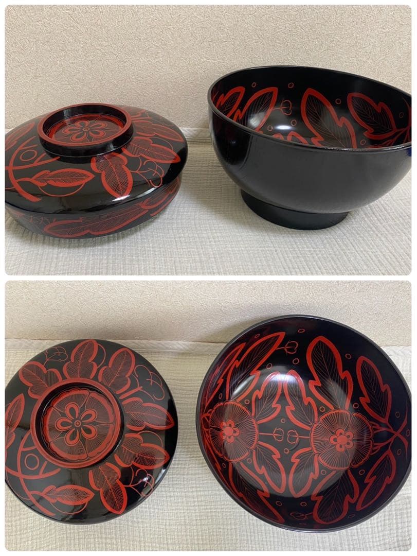 吉野塗　吉野絵　喰籠 大鉢