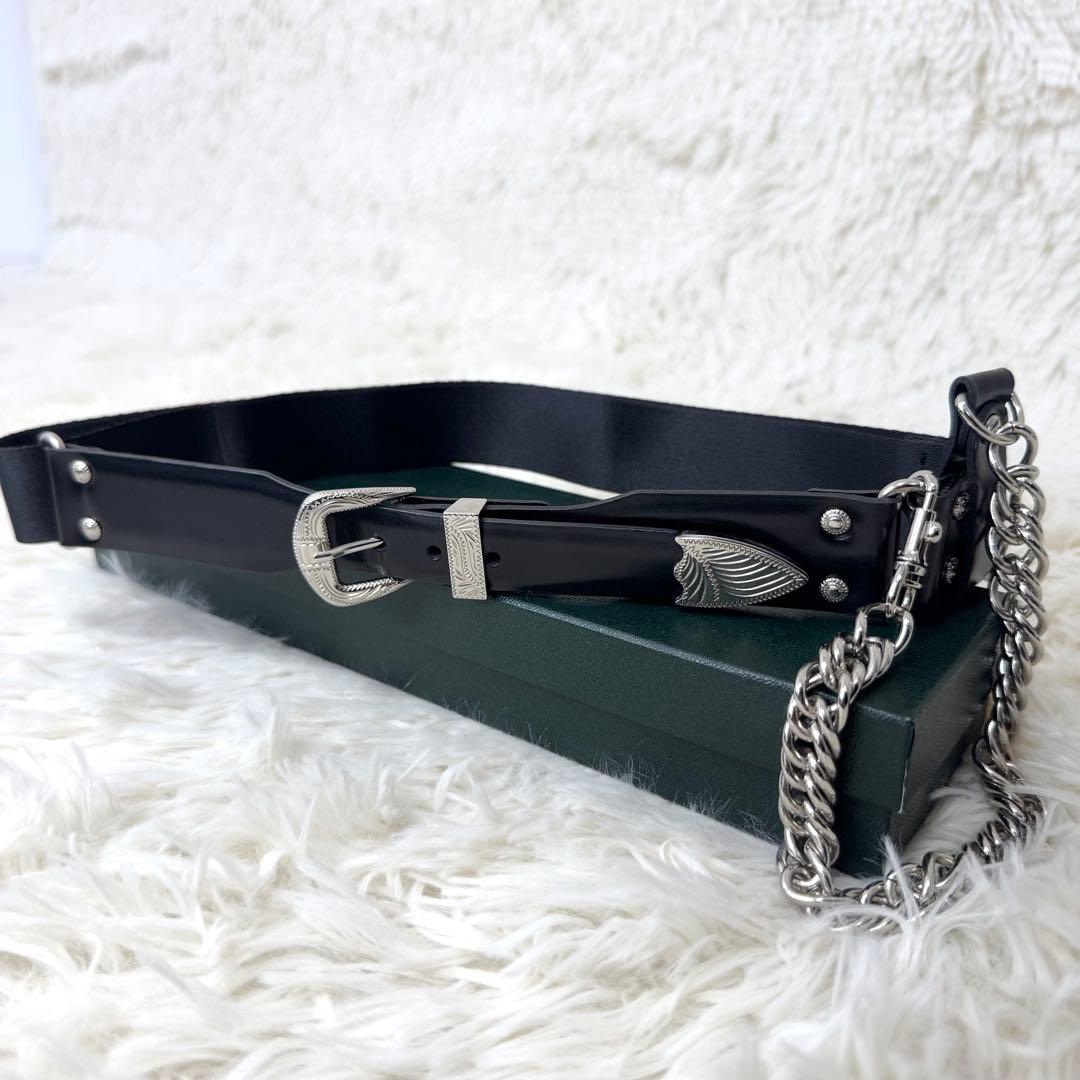 TOGA ARCHIVES TOGA TOO レザーナイロンベルト チェーン