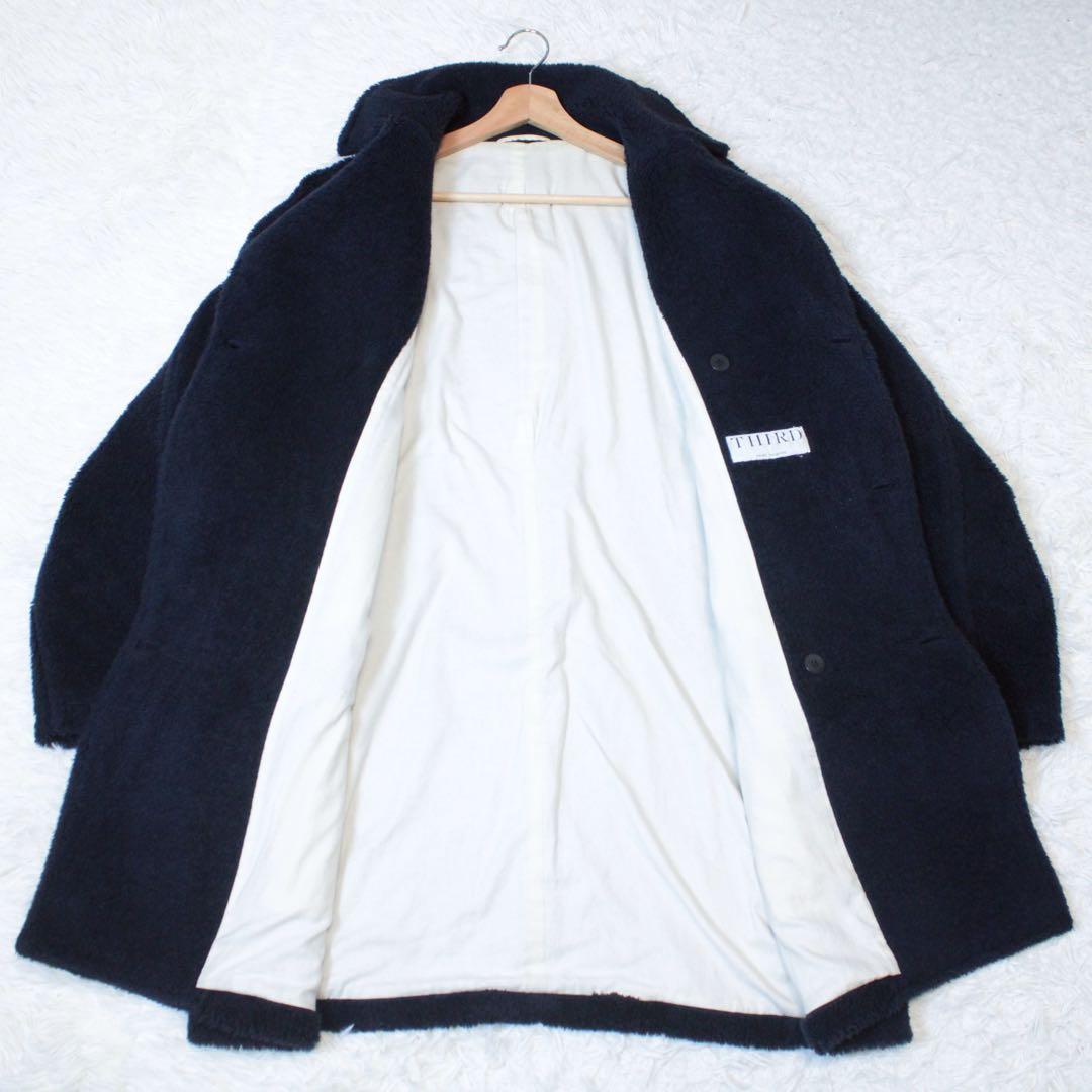 THIRD MAGAZINE サードマガジン 金ボタン付き ボアPコート 紺 M