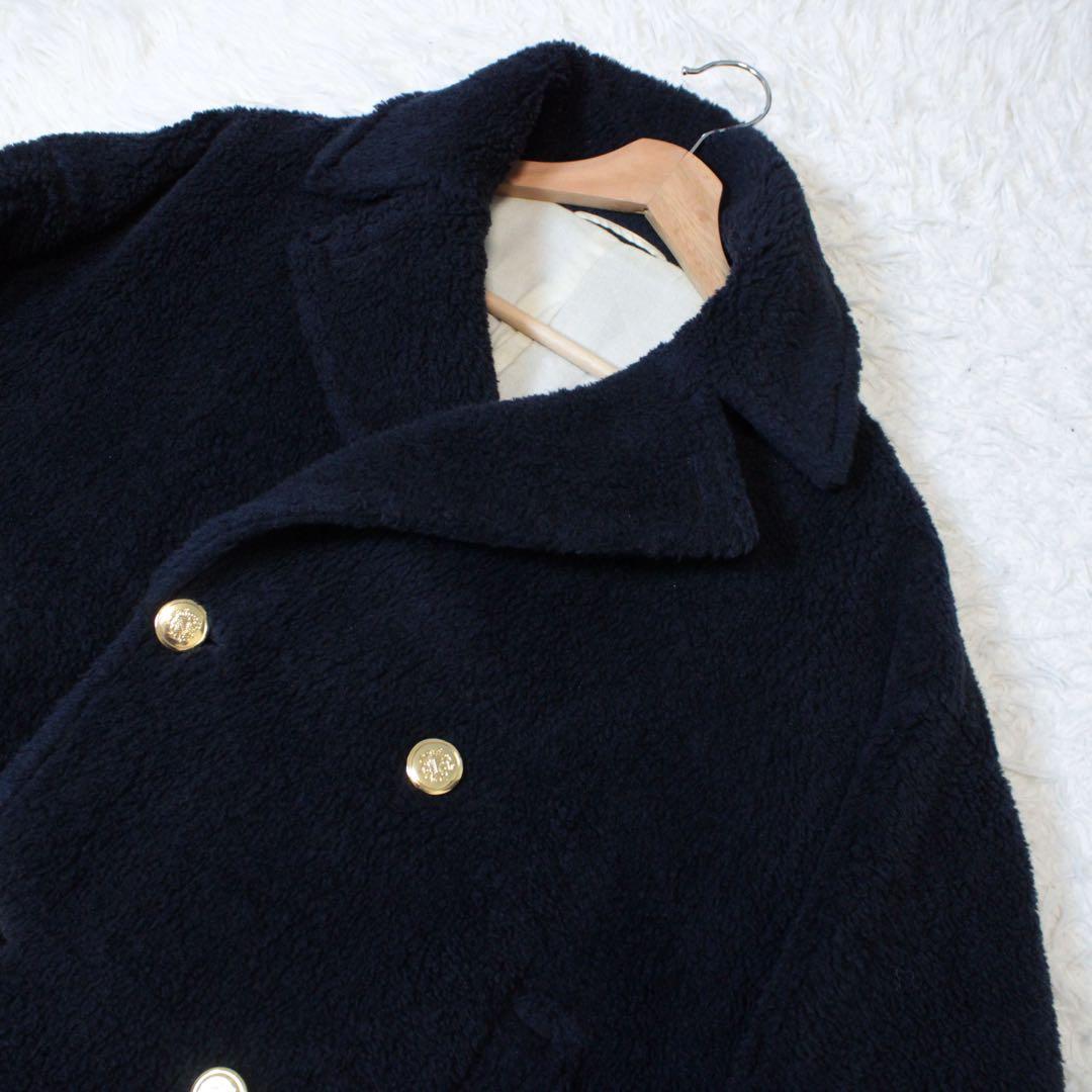 THIRD MAGAZINE サードマガジン 金ボタン付き ボアPコート 紺 M