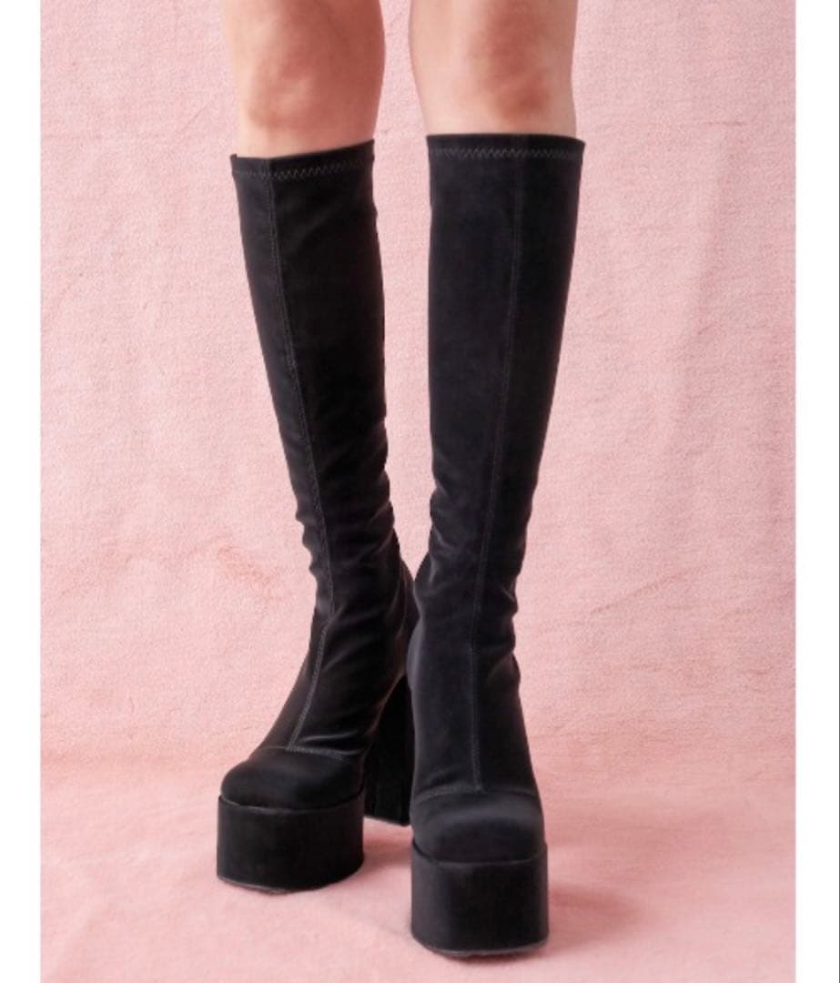 ウルトラストレッチレザーロングブーツ