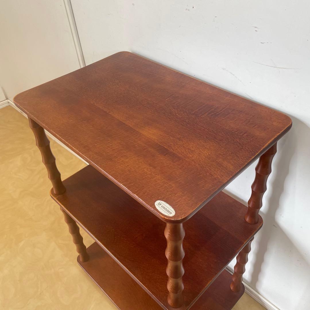 ヤナコ 3段ラック 飾り棚 角型 四角 木製 台 棚 ビンテージ レトロ