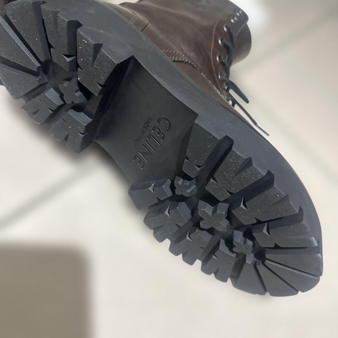 CELINE ブラウン レースアップブーツ