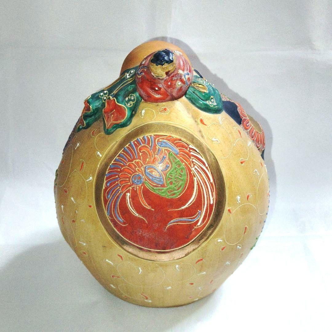 九谷焼 　布袋様　縁起物　 骨董　陶芸　 置物　 古美術　七福神　染付金彩