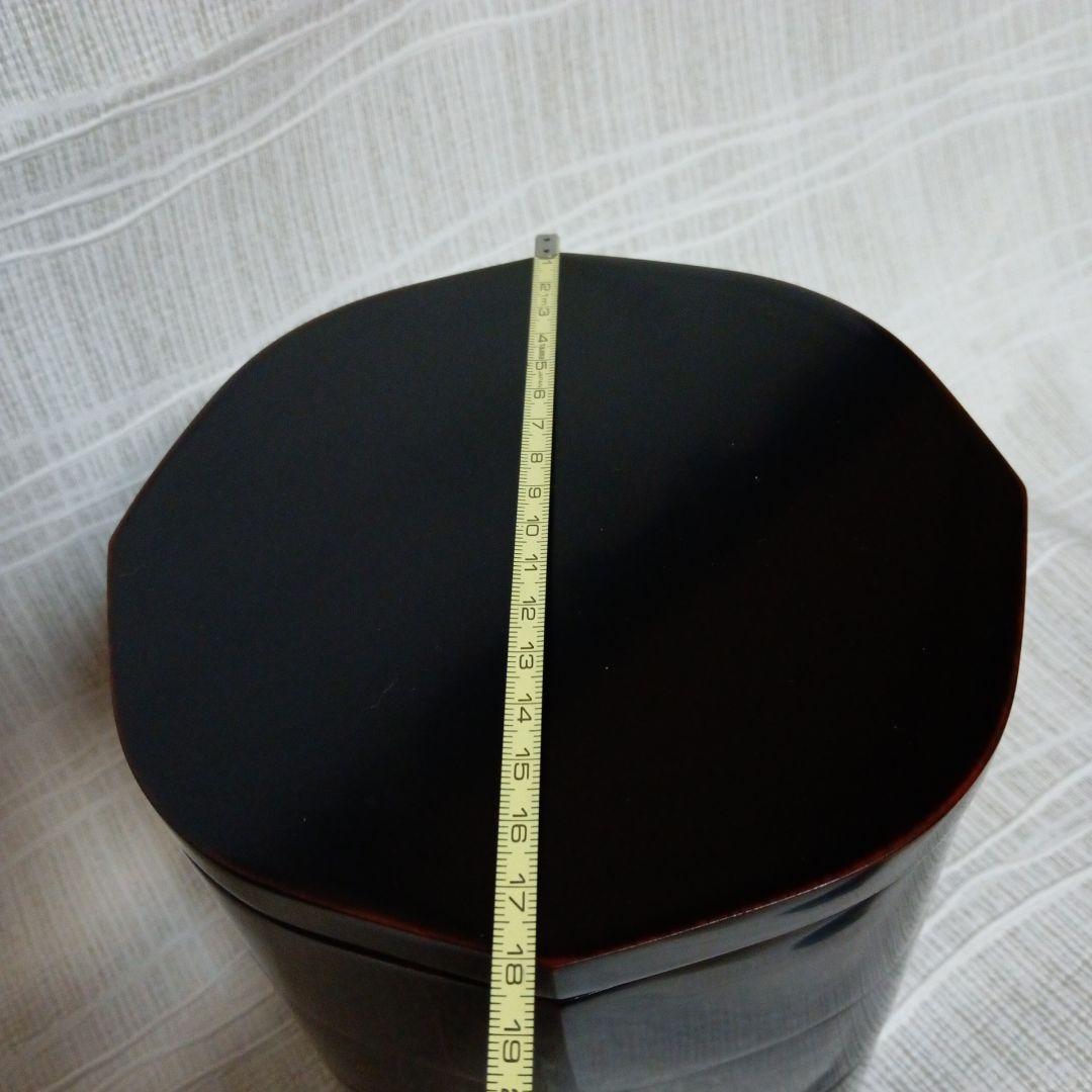 溜塗漆器・未使用・縁起良い八角形三段重箱