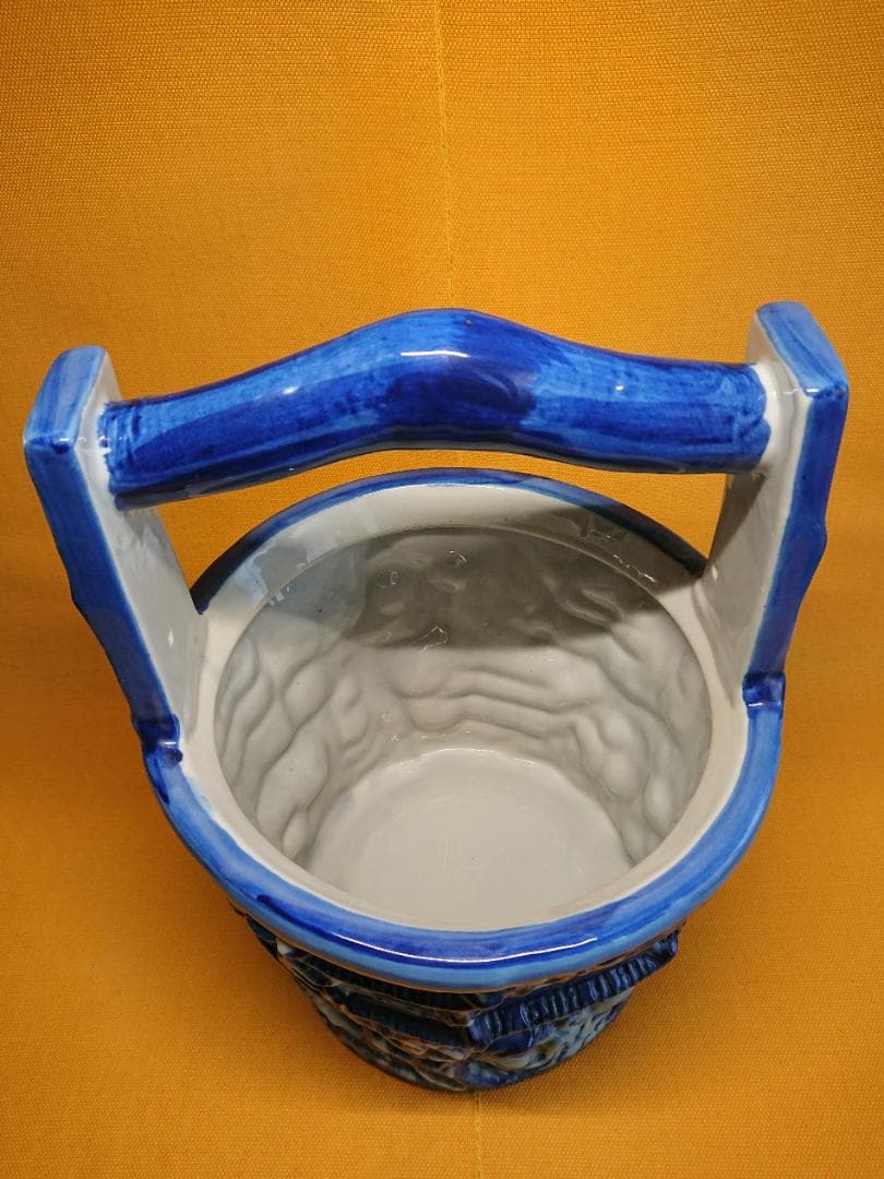 【美品】花器　青花　壷　骨董　磁器　置物　インテリア　工芸品　美術品　A1108