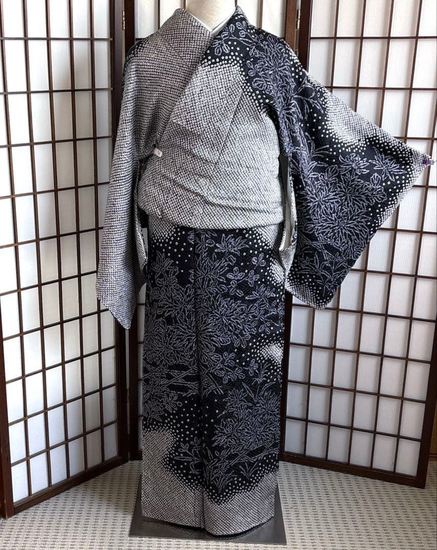 総絞り　訪問着　身丈167　ゆったりサイズ