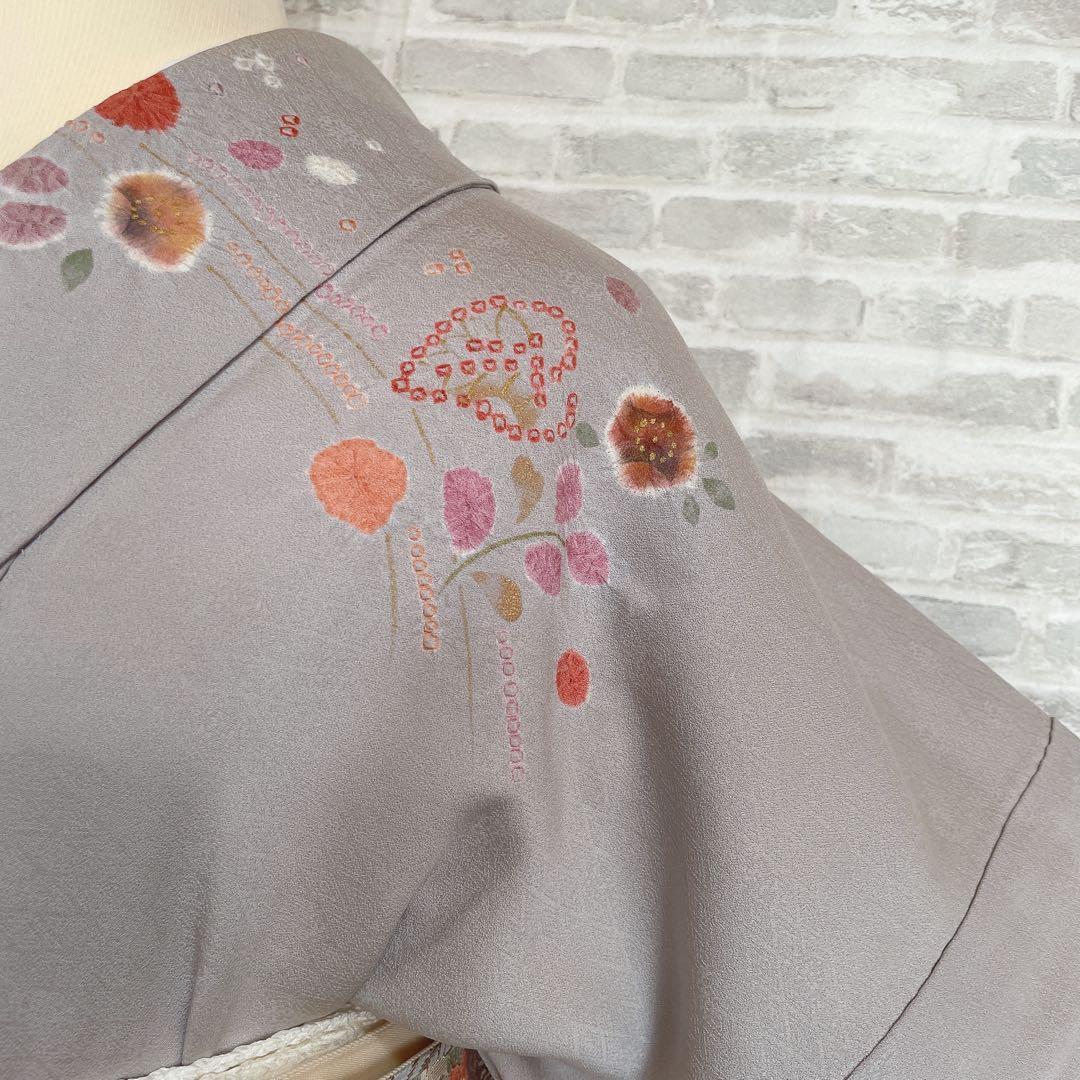 訪問着　フルセット　絞り　鹿の子絞り　金彩加工　着物　P4