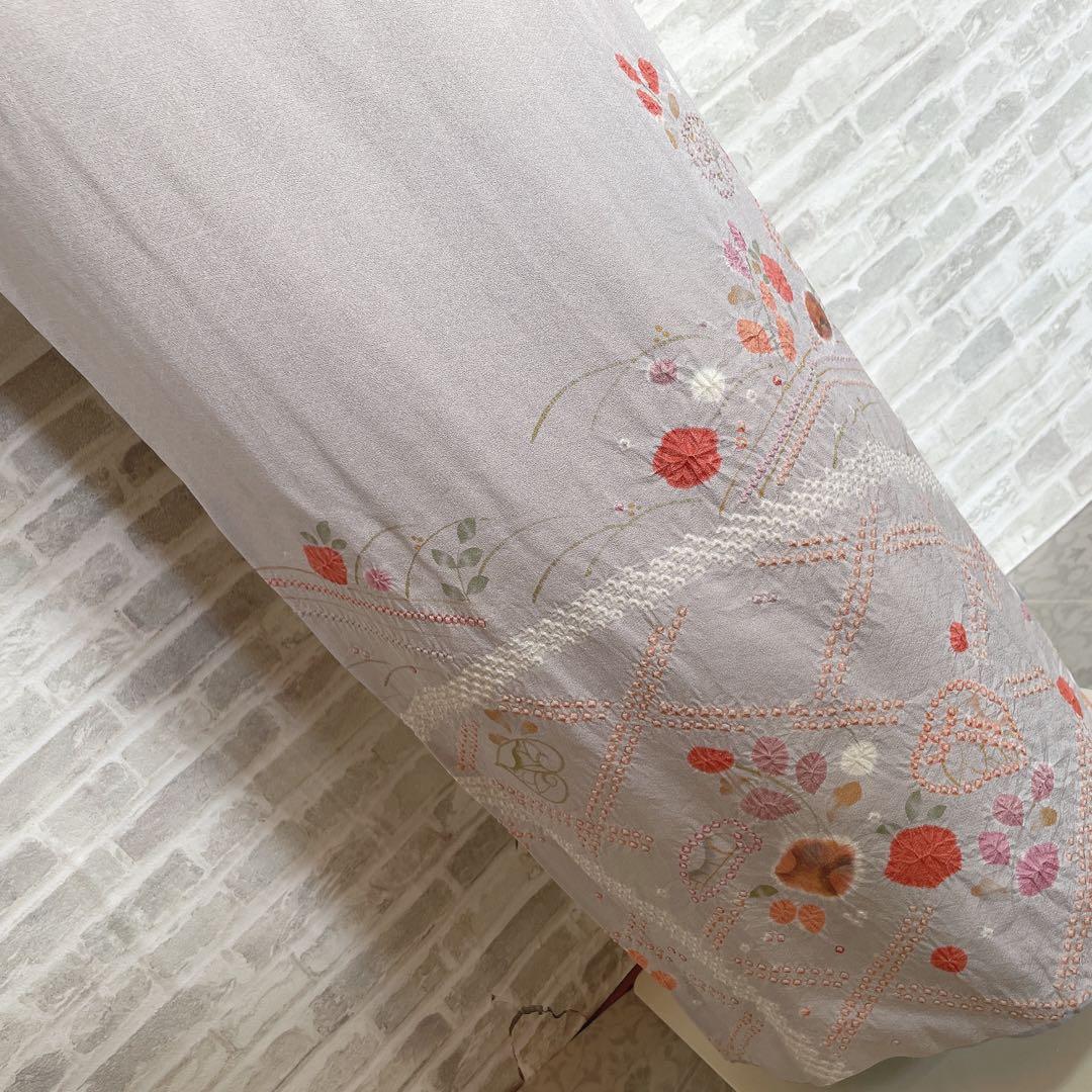 訪問着　フルセット　絞り　鹿の子絞り　金彩加工　着物　P4