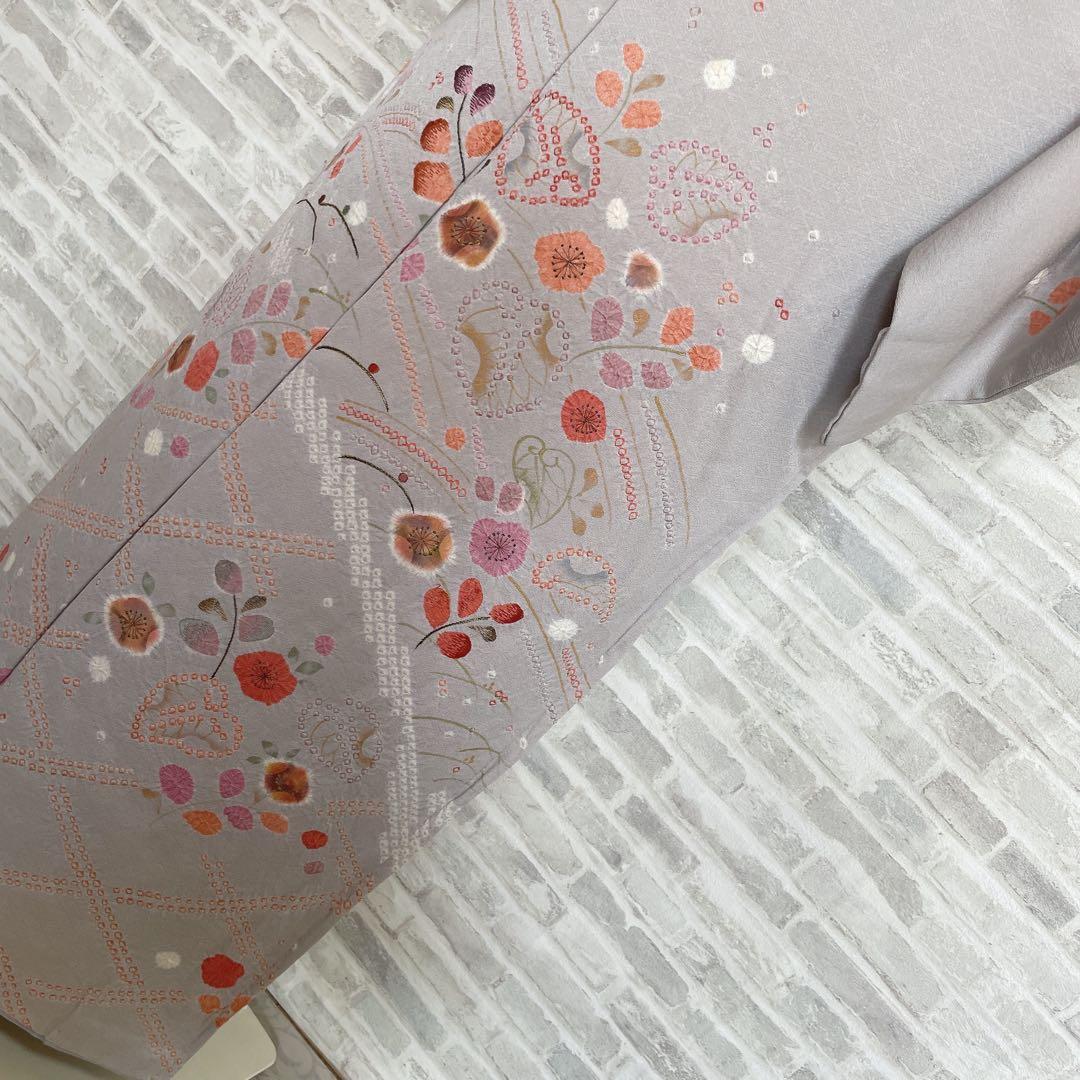 訪問着　フルセット　絞り　鹿の子絞り　金彩加工　着物　P4