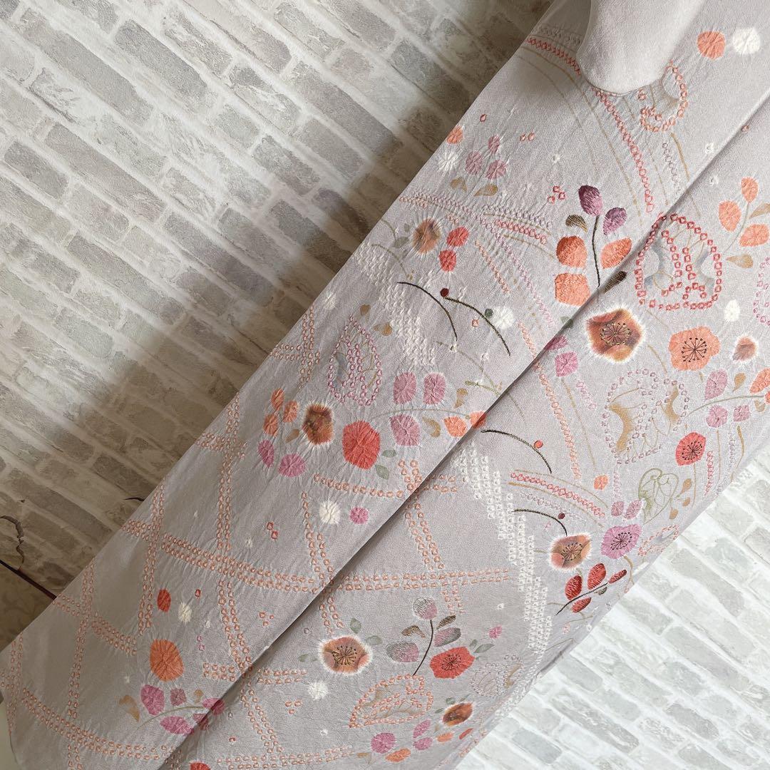 訪問着　フルセット　絞り　鹿の子絞り　金彩加工　着物　P4