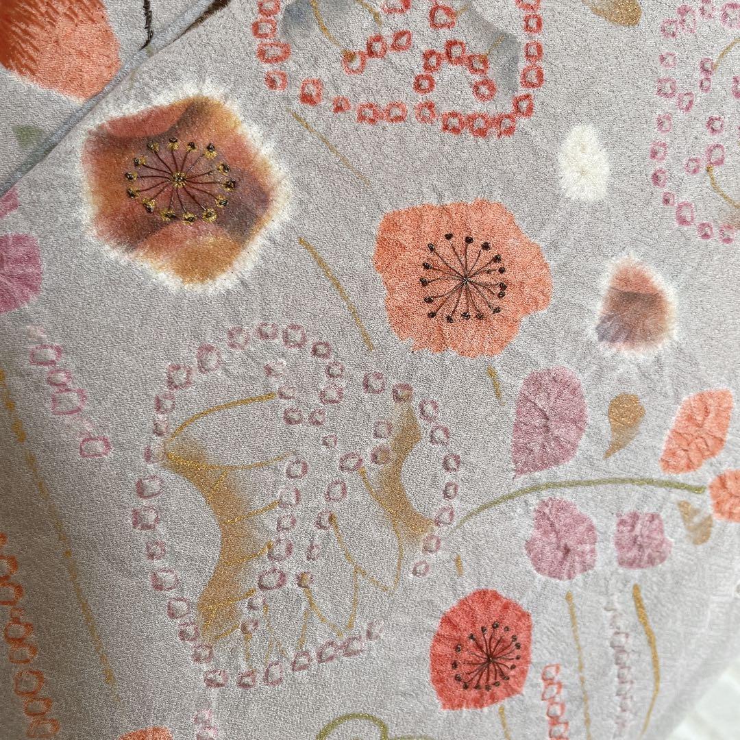 訪問着　フルセット　絞り　鹿の子絞り　金彩加工　着物　P4