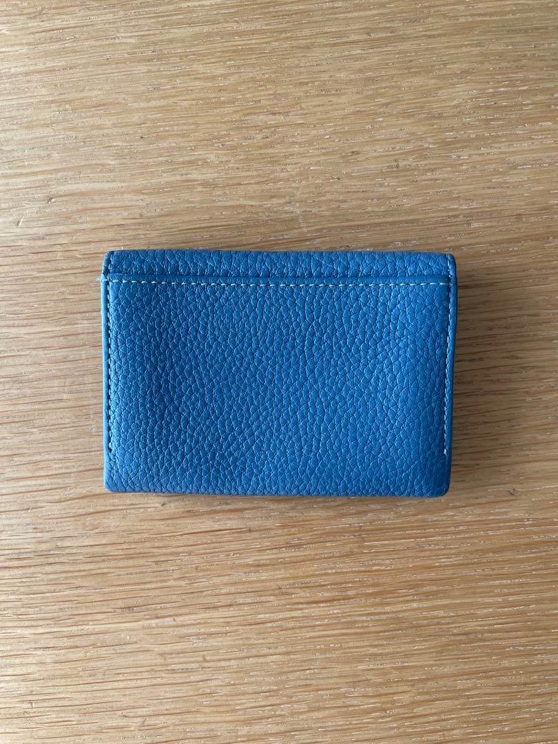 【美品】土屋鞄 エンベロープ カードケース 名刺入れ 限定色ブルー 本革