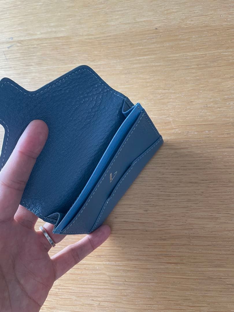【美品】土屋鞄 エンベロープ カードケース 名刺入れ 限定色ブルー 本革