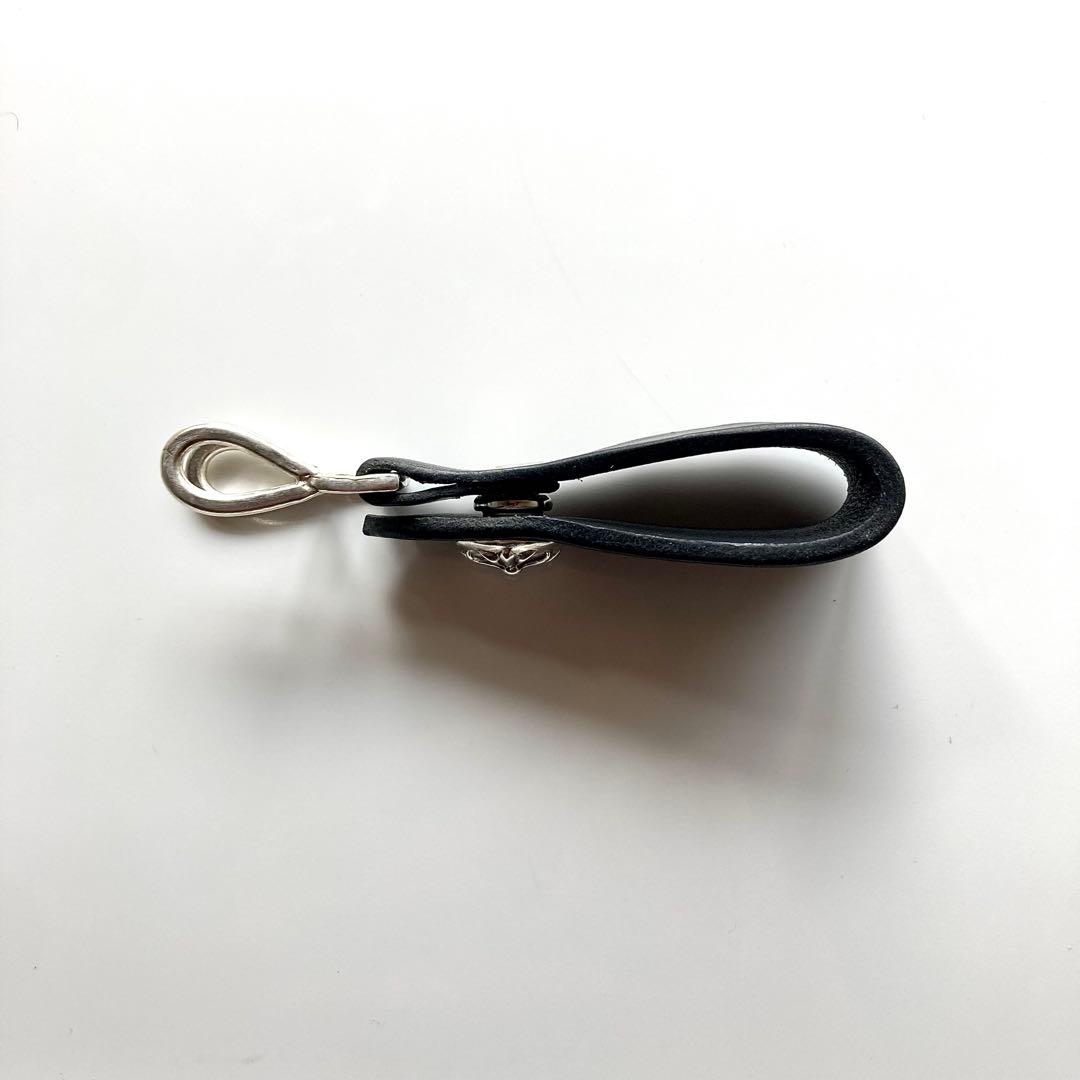 シルバー925 クロスボール レザーベルトループ BWL 新品 リンク部分メッキ