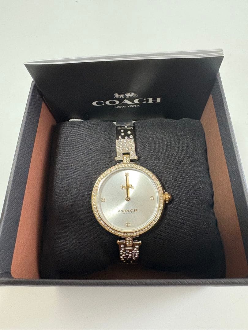 COACH アナログ時計 ストーン装飾付き
