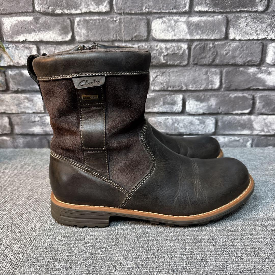 クラークス ブーツ ツートンカラー サイドジップ ゴアテックス 7.5