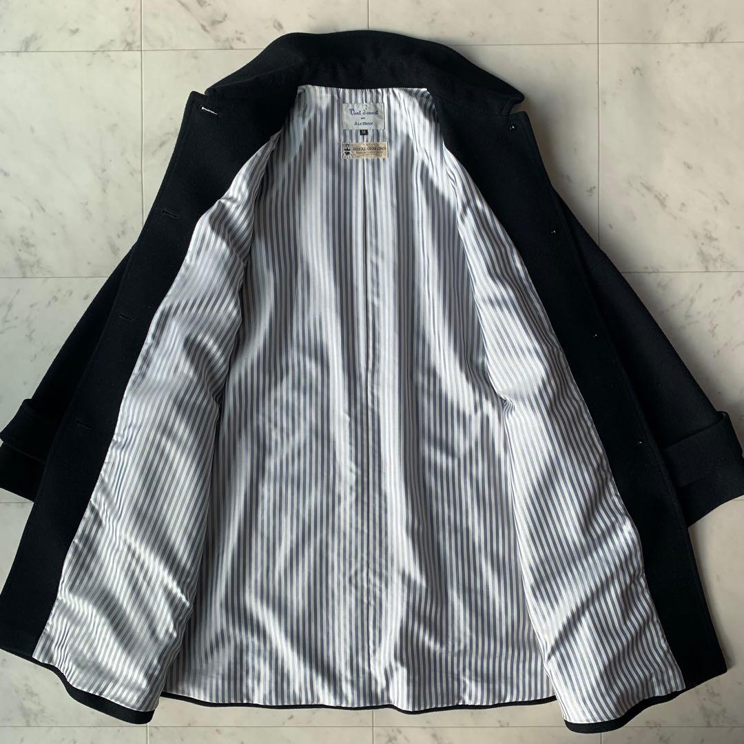 ルミノア ロイヤルジーロンウールメルトンコート ワイドシルエット 日本製 黒