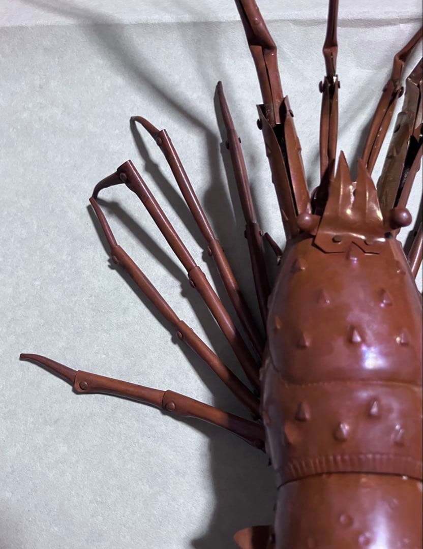 ☆0129 金属製自在置物　海老　五十一代明珍宗之作