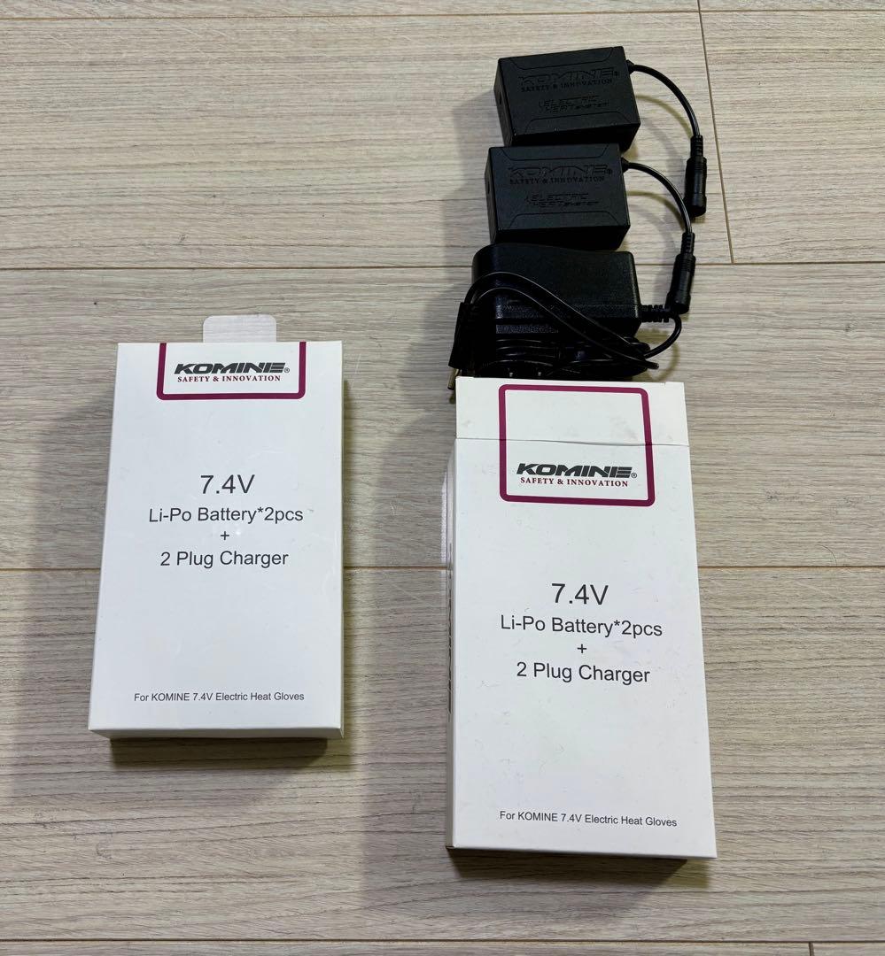KOMINE 電熱グローブ　XL バッテリーセット×2付き