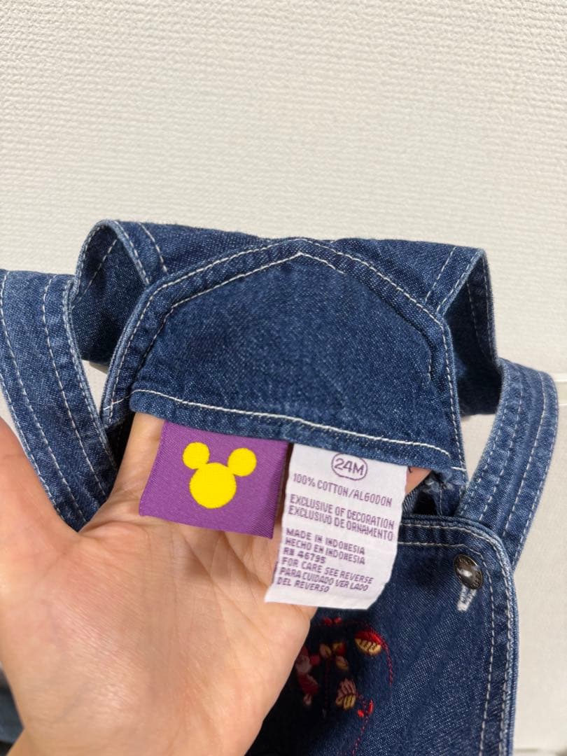 プーさん　ベビーロンパース　オーバーオール　ヴィンテージ　古着　24M