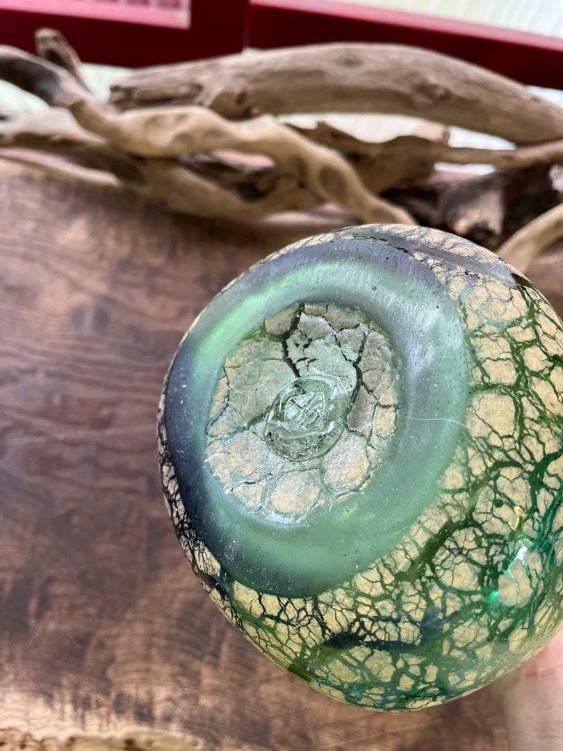 希少！／稲嶺盛吉／花瓶／琉球ガラス／民芸品【未使用品】