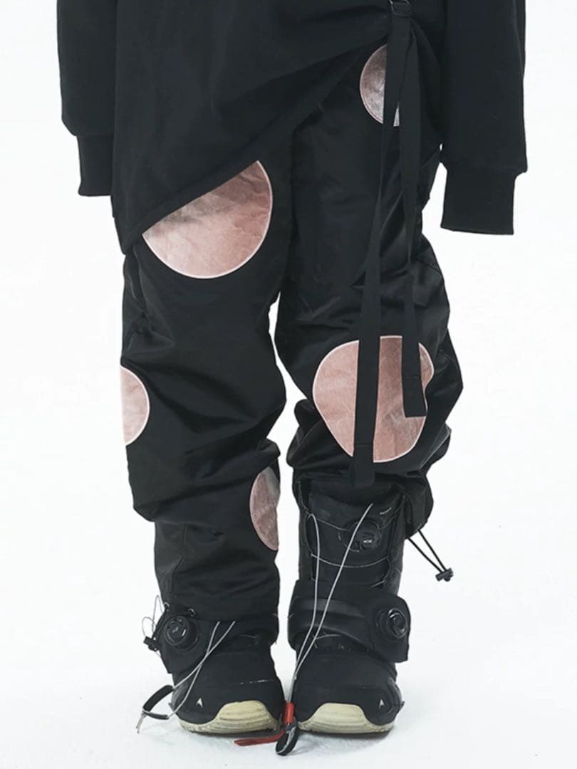 新品未使用 ベルベット調 ドット柄 スキーパンツ M 男女兼用 日常使用可