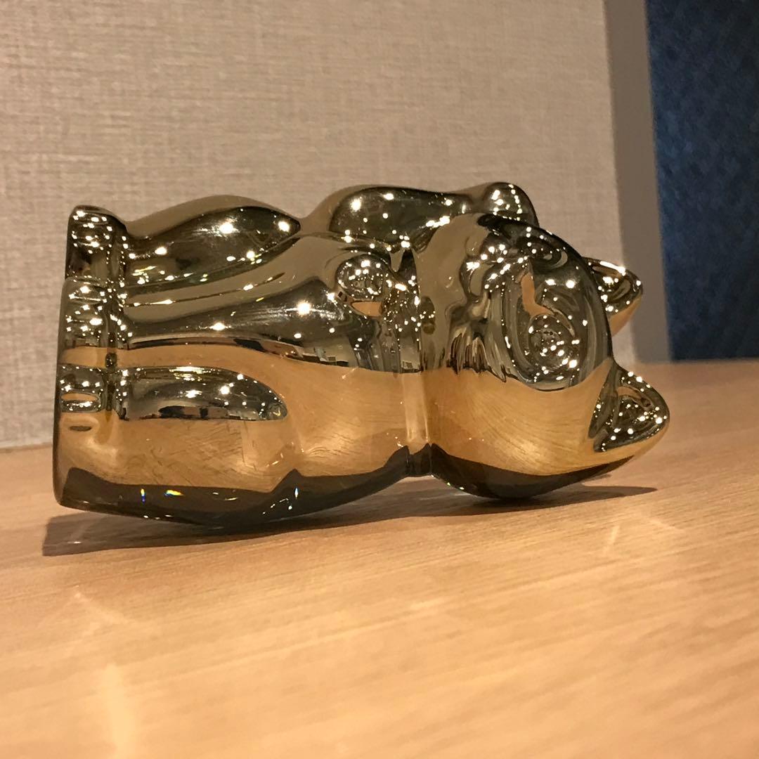 可愛らしい♡アンティークバカラ招き猫フィギュリン♪ゴールド縁起物ラッキーキャット