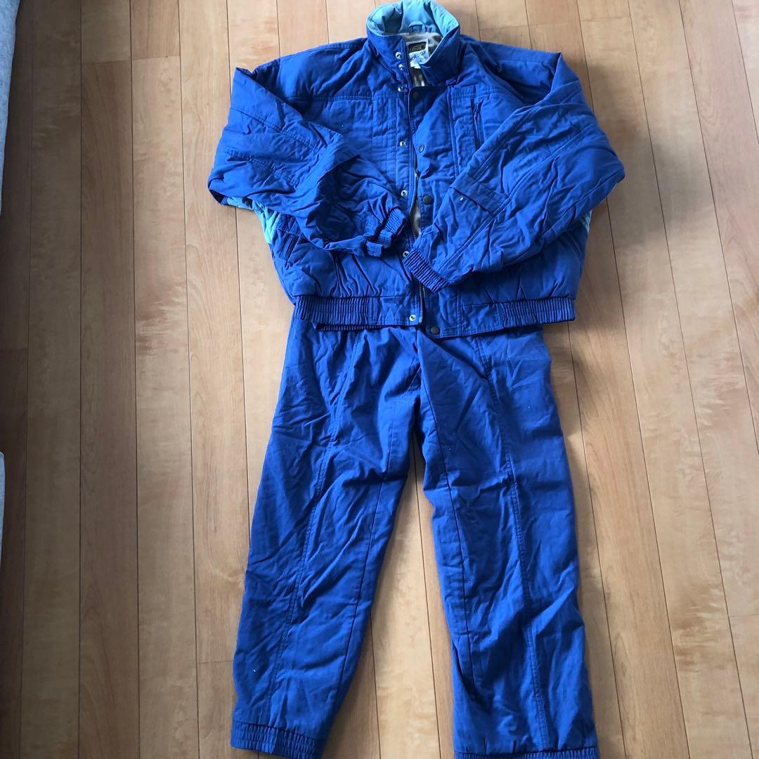ネイビー スキーウェア M 中綿入り ジャケットとパンツセット