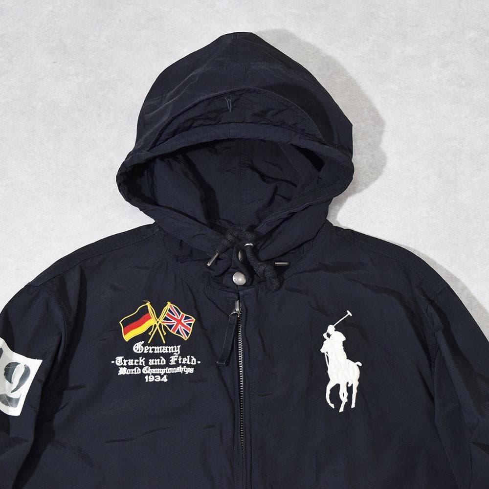 00s ラルフローレン GERMANY ビッグポニー デッキパーカー XL 黒