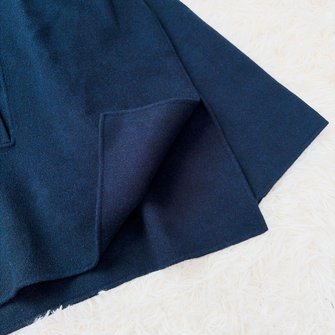 【美品】ソフィードール　ラムウールカシミヤリバーショートコート　ネイビー